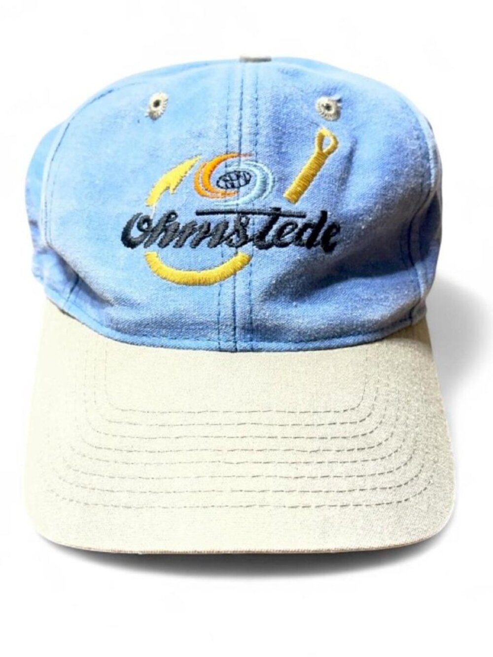 OHMSTEDE Formula Trucker Hat Snapback Hay Blue Gray Embroidered Logo